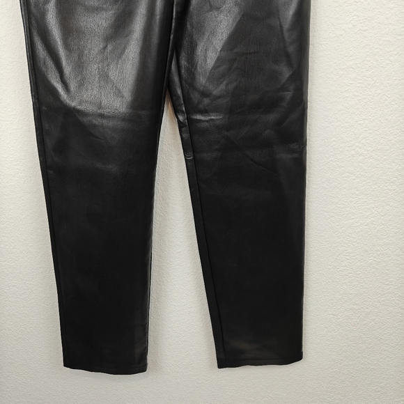 Aritzia Wilfred NWT The Melina Super High Rise Striaght Leg Leather Pants 10 - Picture 6 of 13